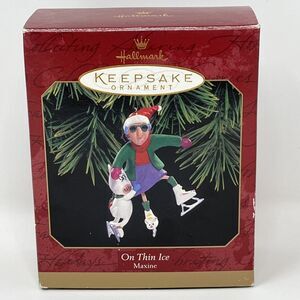 Vintage 1999 Hallmark Keepsake Christmas Ornament Maxine On Thin Ice w/ Box